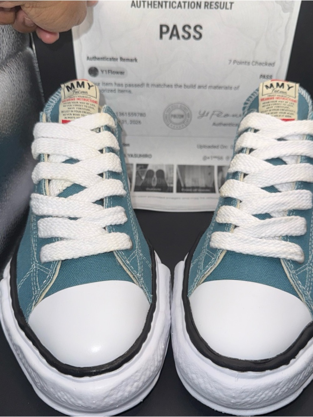 Size 43 EU - Maison Mihara Yasuhiro Peterson OG Sole Low Blue Canvas, A01FW702